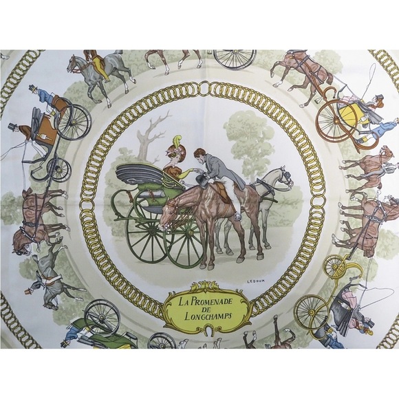 Hermes Silk Scarf in Vibrant Green - Picture 6 of 10